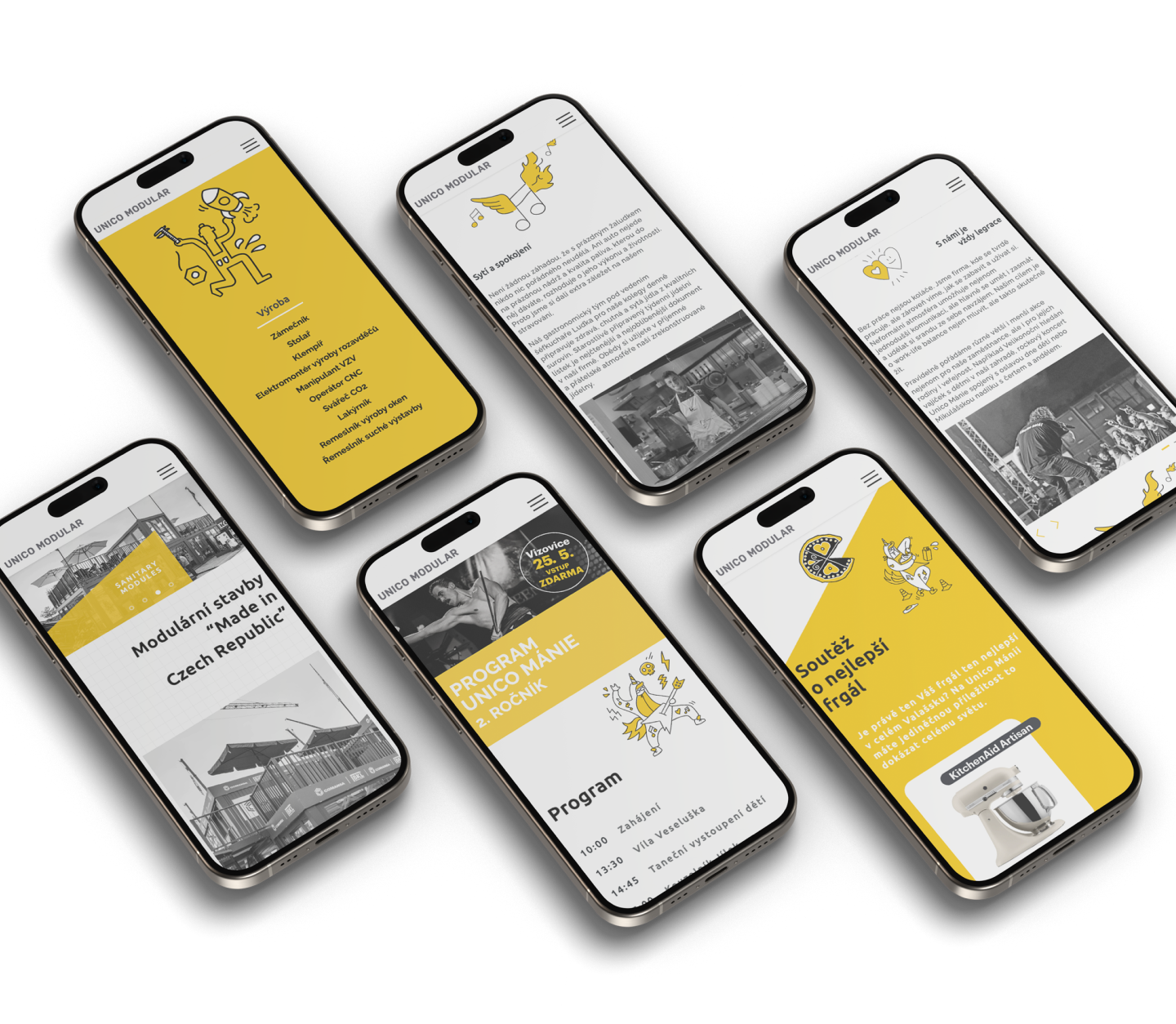 Unico website pages